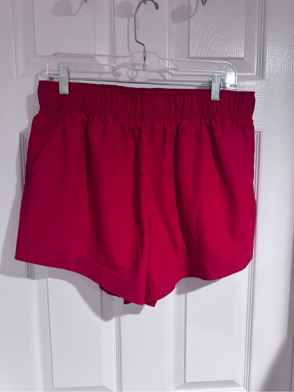Athletic Works Women's Hot Pink Elastic-Waist Athletic Shorts